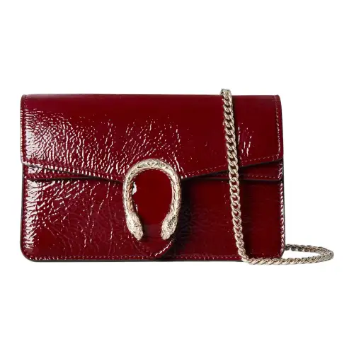 GUCCI Dionysus Gucci Rosso Still Patent Leather Crossbody Bag, Shoulder Bag Extra Mini Women's Red