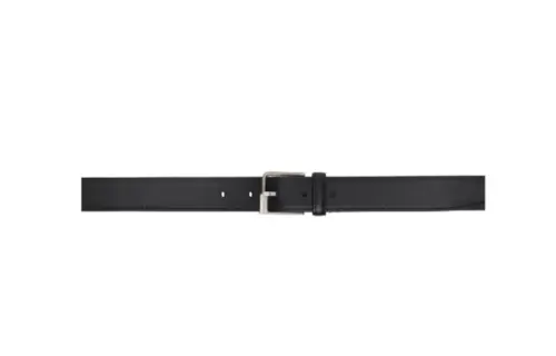 Maison Margiela Brand Logo Leather Belts Unisex Black Width 3CM