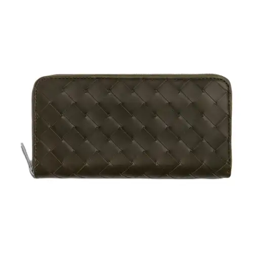 Bottega Veneta Calfskin Wallet Men's Dark Brown & Light Brown