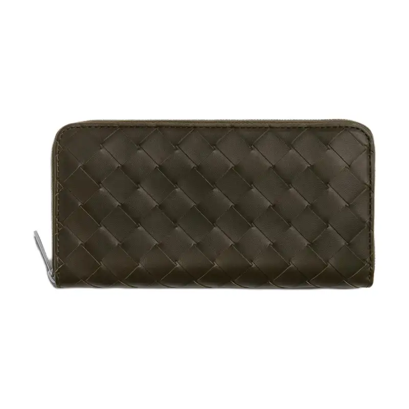 Bottega Veneta Calfskin Wallet Men's Dark Brown & Light Brown