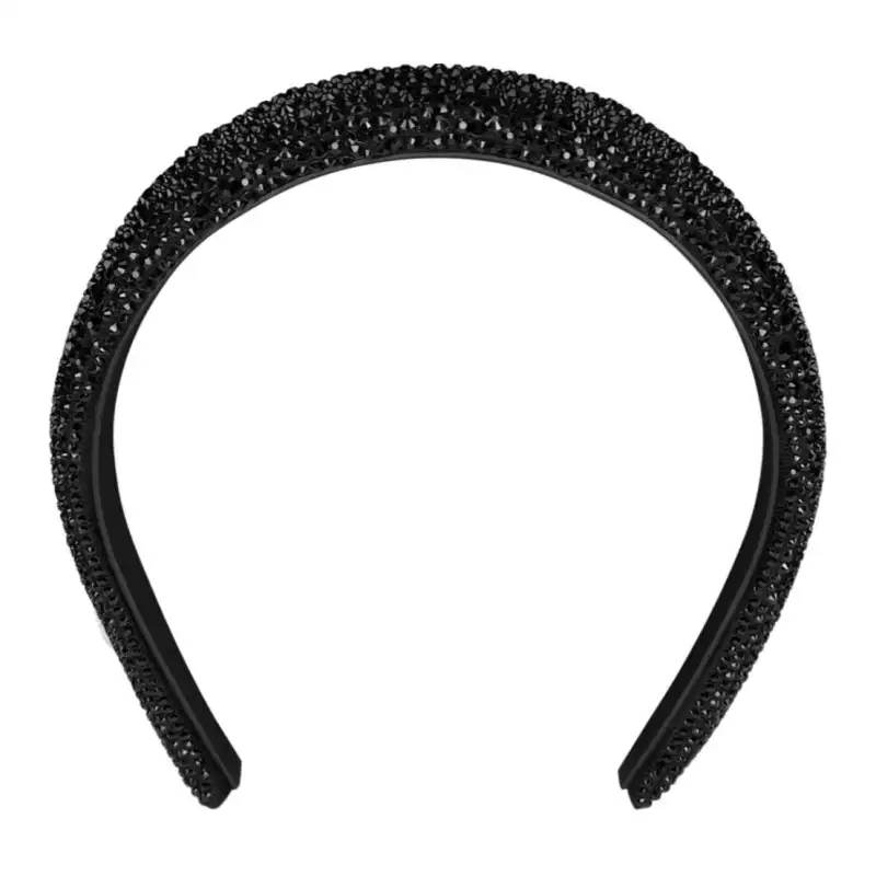 DIOR Cotton, Artificial Crystal, Polypropylene Fiber, Polyester, Cow Leather Headbands Women's Black