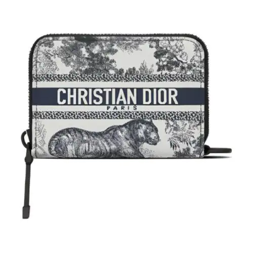 DIOR Travel Technical Fabric Wallet Clutch Card Holder Women's Blue
