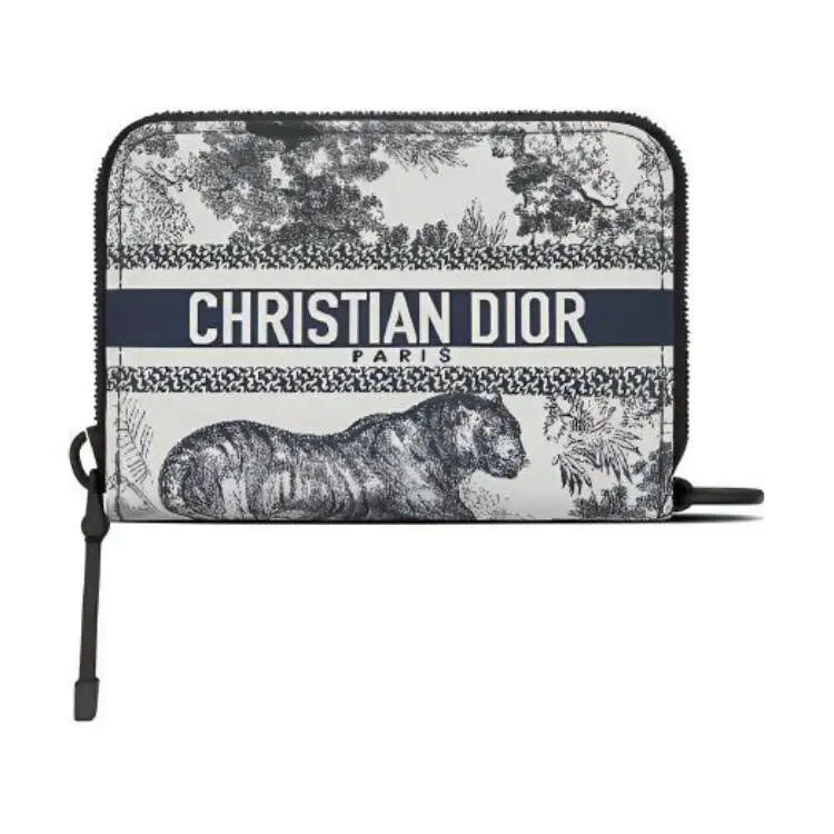 DIOR Travel Technical Fabric Wallet Clutch Card Holder Women's Blue