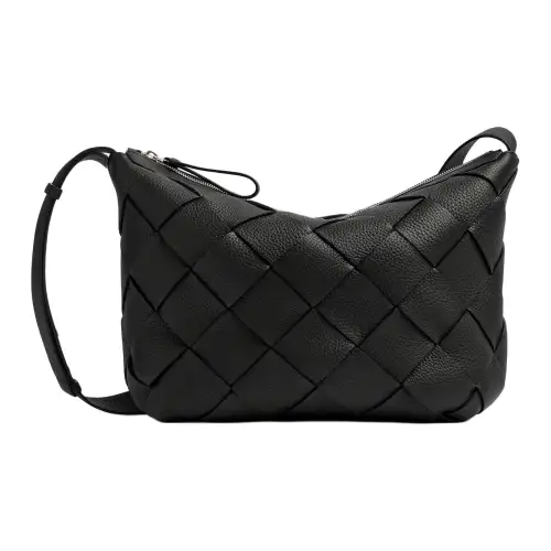 Bottega Veneta Grain Intreccio Leather With Calfskin Hobo Bag, Shoulder Bag, Crossbody Bag Men's Black