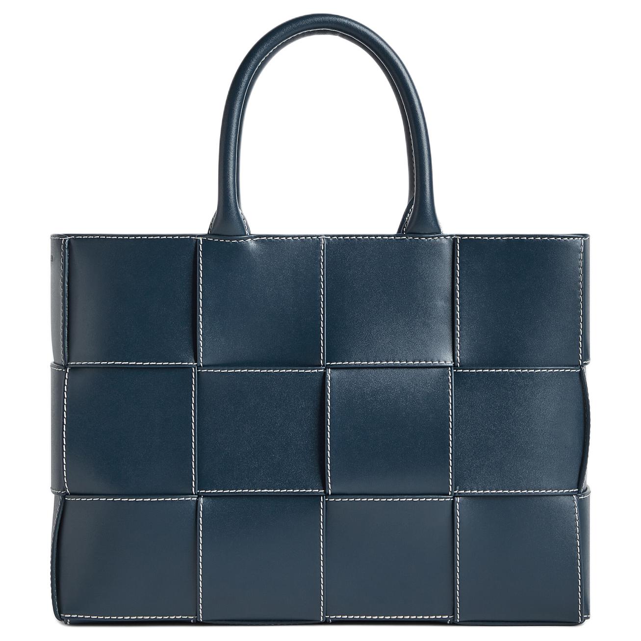 Мужская сумка Bottega Veneta Arco (темно-синяя с натуральным)