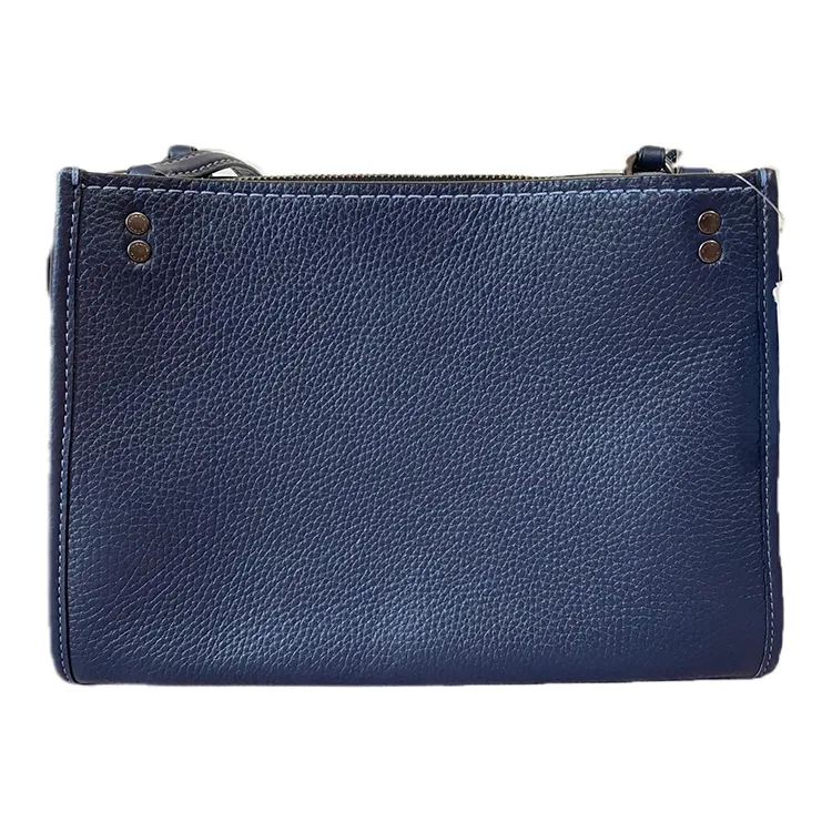 COACH Rogue Leather Handbag, Shoulder Bag Large Women's Marine Blue