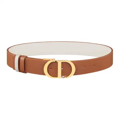 DIOR Calfskin Leather Belts Women's Brown 3.5cm