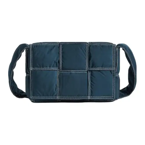 Bottega Veneta CASSETTE Intreccio Nylon Blend Polyamide Shoulder Bag, Crossbody Bag Small Men's Deep White & White