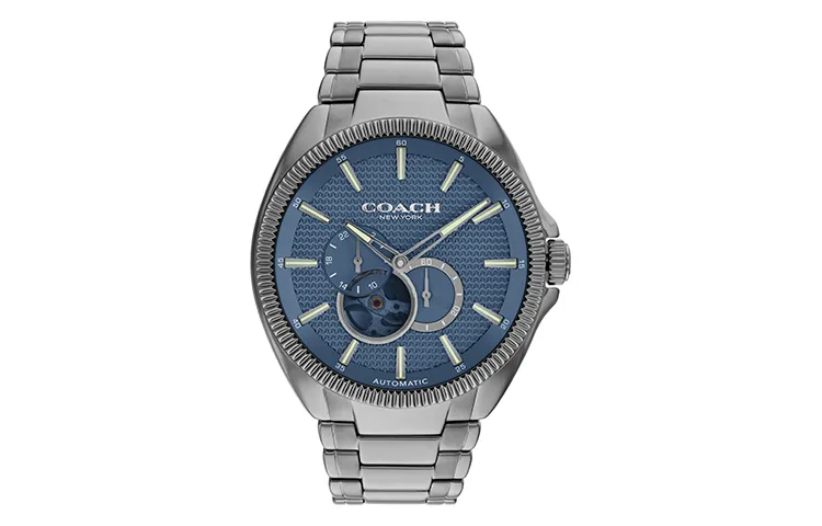 COACH JACKSON Wrist Watches Mechanical Movement Stainless Steel Watchband 44mm Blue Dial Men's Watches