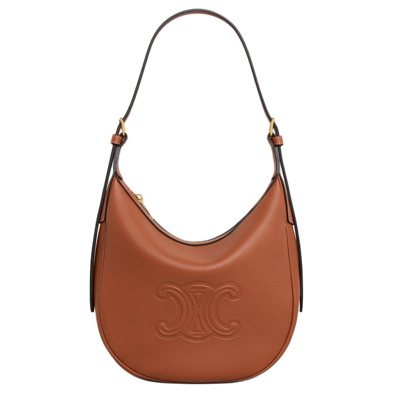 CELINE Heloise Soft Cow Leather Crossbody Bag, Shoulder Bag Women's Tawny