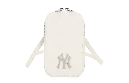MLB Cotton Cell Phone Pouch, Shoulder Bag, Crossbody Bag Mini Unisex White