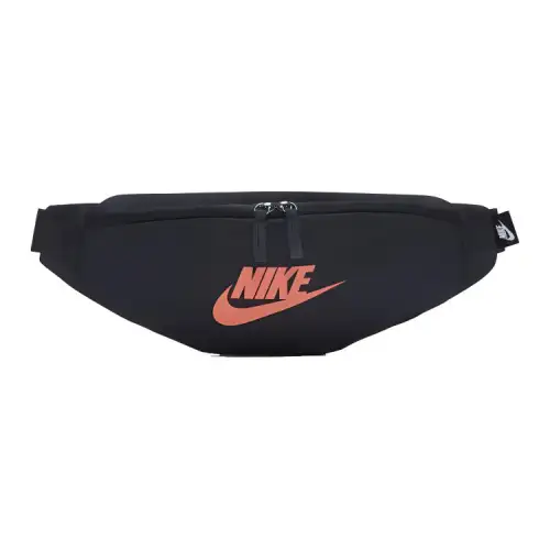 Nike Heritage Polyester Sling Bag, Crossbody Bag, Fanny Pack Regular Unisex Black Orange