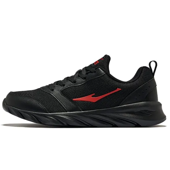 Erke Running Shoes Men Low-Top Jet Black Red