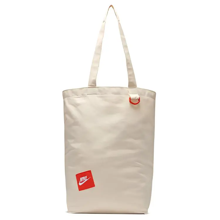 Nike Heritage Cotton Tote Bag, Shopping Bag, Handbag Regular Unisex Orange Natural