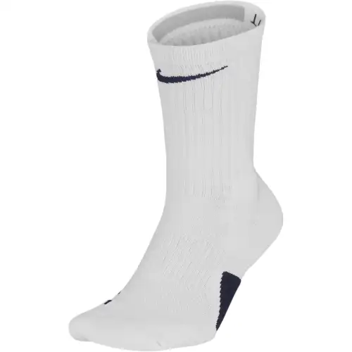Nike Color-blocking cushioning sports basketball socks, same style for men and women, 1 pair of white