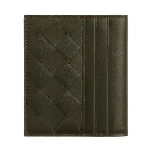 Bottega Veneta Calfskin Card Holder Men's Dark Green