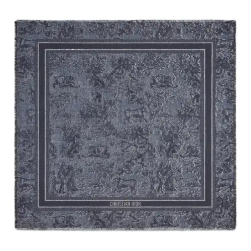 DIOR Sheep Wool Knit Scarves Unisex Gray