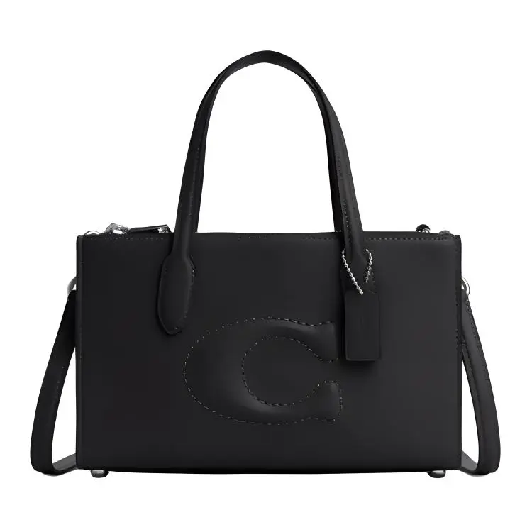 COACH Nina Refined Calfskin Shoulder Bag, Crossbody Bag, Handbag Medium Women's Black