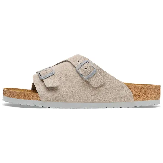 Birkenstock Zrich Suede Leather Narrow Fit Sandals 'Stone Coin'