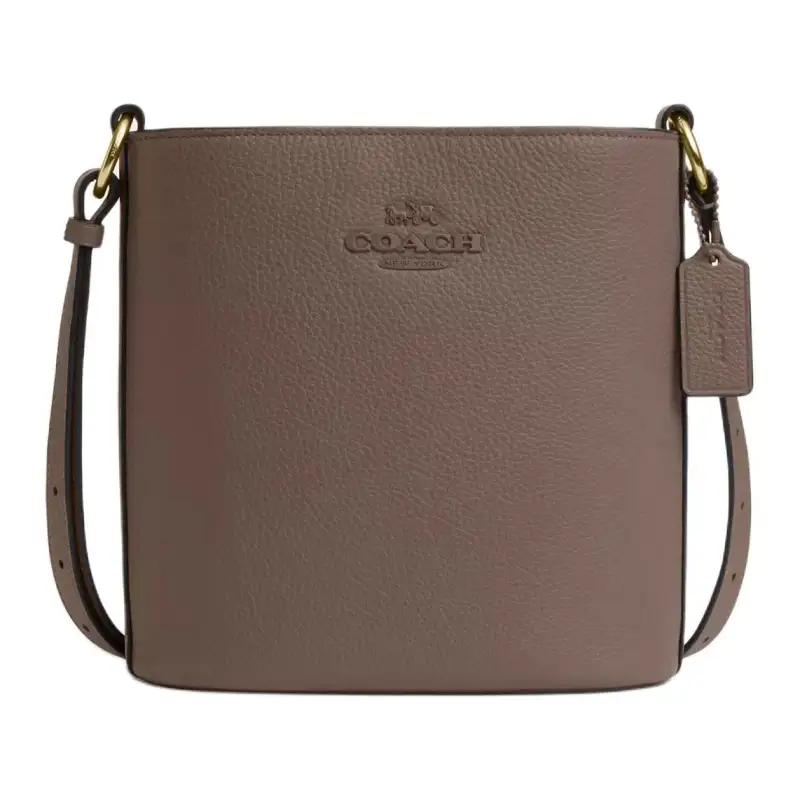 COACH Sophie Pebbled Leather Bucket Bags Crossbody Bag, Shoulder Bag Small Women's Dark Limestone Brown