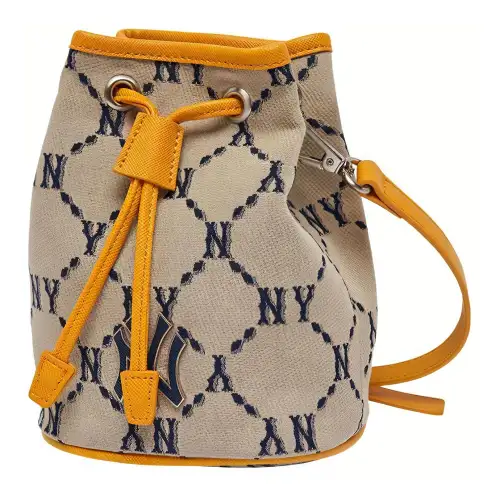 MLB Monogram Collection Artificial Leather With Polyester Bucket Bag, Shoulder Bag, Crossbody Bag Mini Unisex