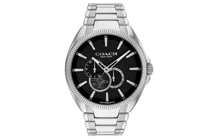 COACH Wrist Watches Mechanical Movement Stainless Steel Watchband Black Dial Men's Watches