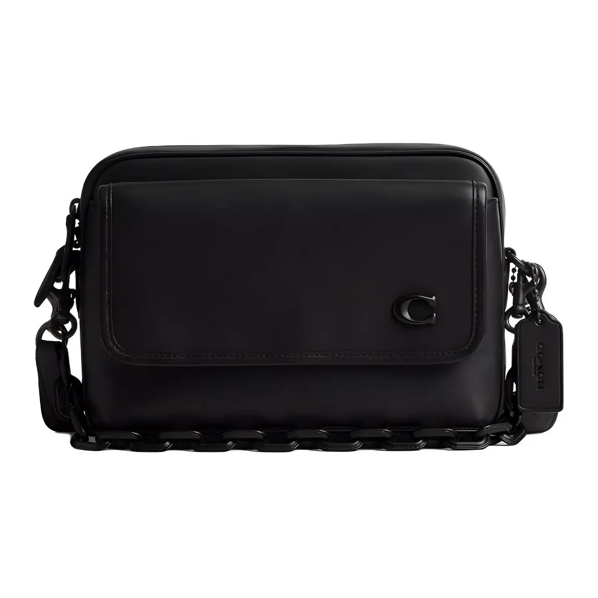 COACH Charter Leather Crossbody Bags Medium Men's Black