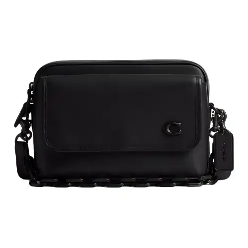 COACH Charter Leather Crossbody Bags Medium Women's Black
