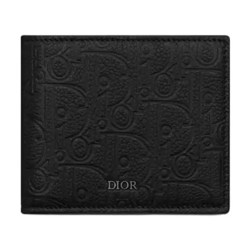 DIOR Cow Leather Wallet Men's Black