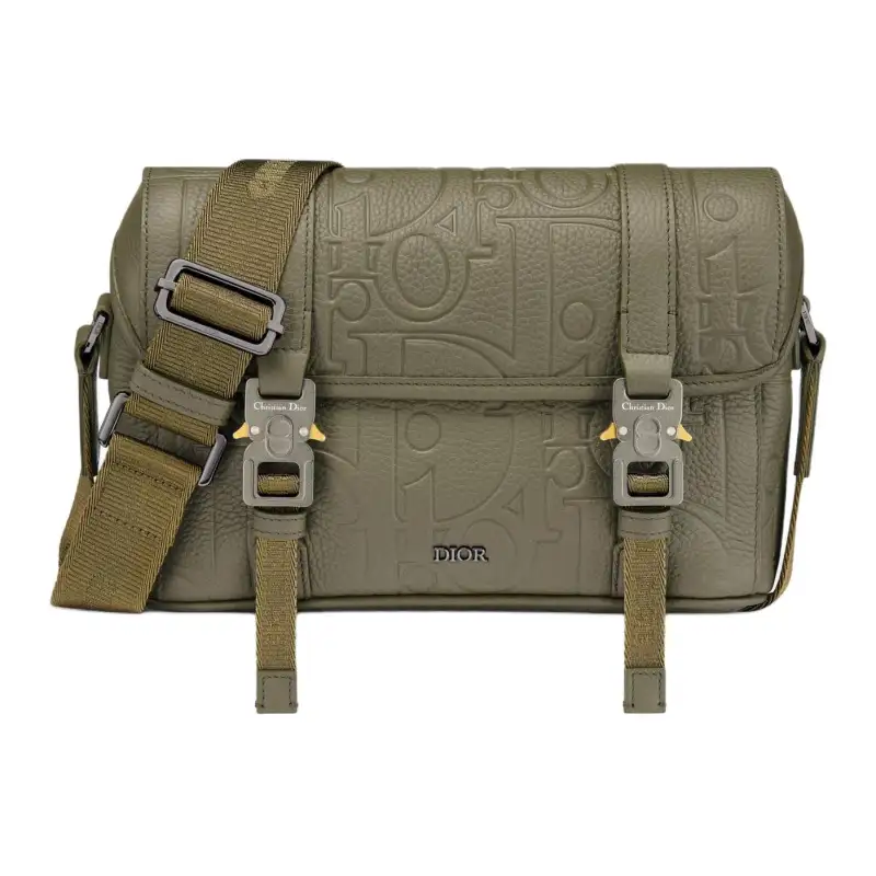 DIOR Hit The Road Grained Calfskin Shoulder Bag, Crossbody Bag Men's Khaki