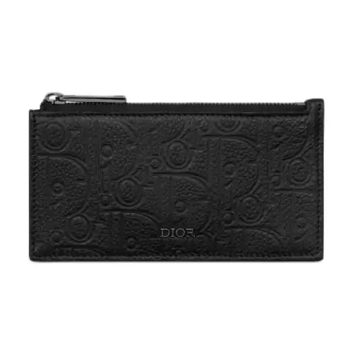 DIOR Leather Card Holder Men's Black
