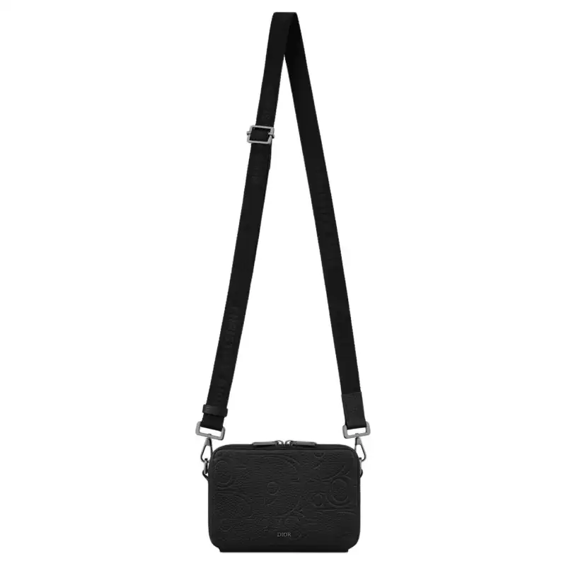 DIOR Smooth Cow Leather With Nylon Crossbody Bags Men's Black