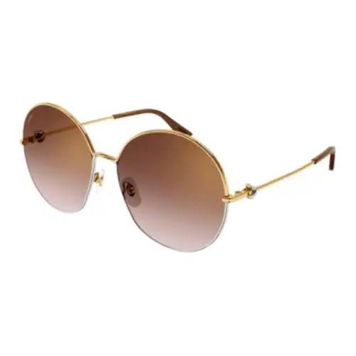 CARTIER Oval Sunglasses Women's Gold