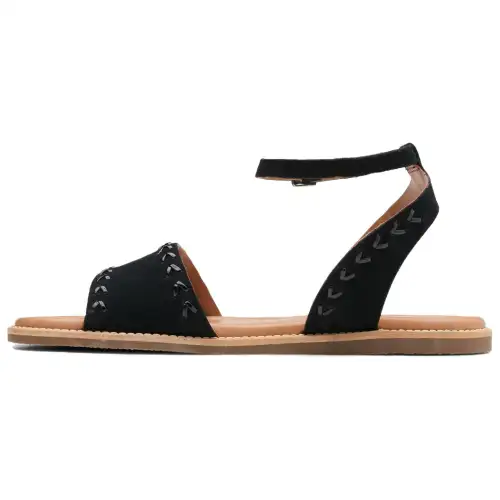 Clarks Suede One Strap Sandals 2cm Women's Black