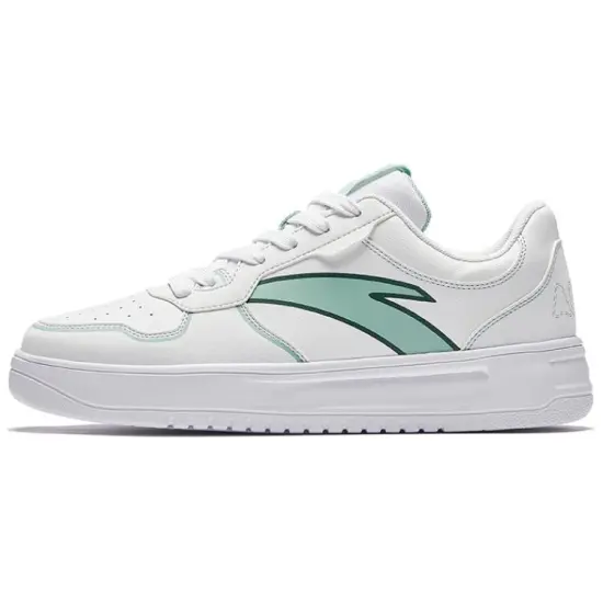 Anta Anti-Slip Wear-Resistant Low-Top Skateboard Shoes Men's White Green