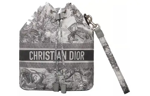 DIOR DiorTravel Technical Fabric Bucket Bag Makeup Bag Toiletry Bag Storage Bag Clutch Women's Gray