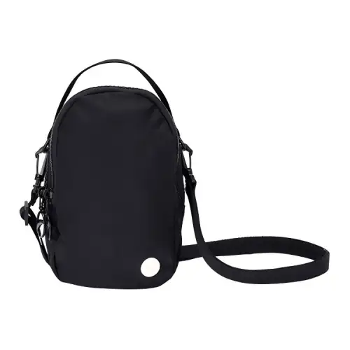 Anta Life Collection Fabric Portable One Shoulder Crossbody Cell Phone Pouch Regular Unisex Basic Black