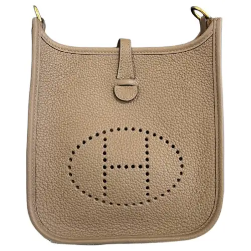 HERMES Evelyne Maurice Bullock Leather Crossbody Bag, Shoulder Bag 16 Women's D0 Beige Weimar Dog Beige