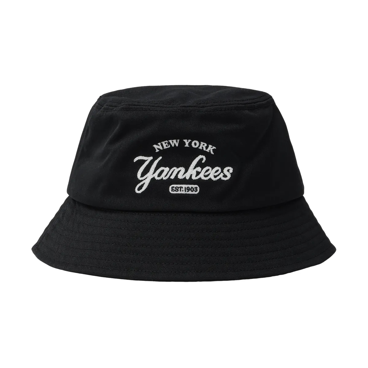 MLB Letter Print Cotton Bucket Hats Unisex Black