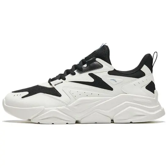 ANTA Casual Shoes Men Low-Top Ivory White/Basic Black