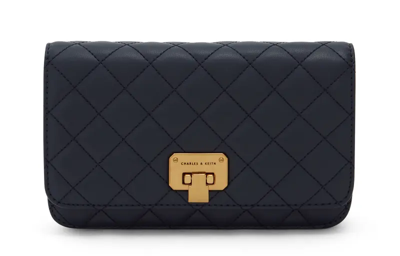 CHARLES&KEITH Pu Small Square Bag Shoulder Bag Small Women's Navy Blue/Peacock Green/Pink/Milk White/Mint Green