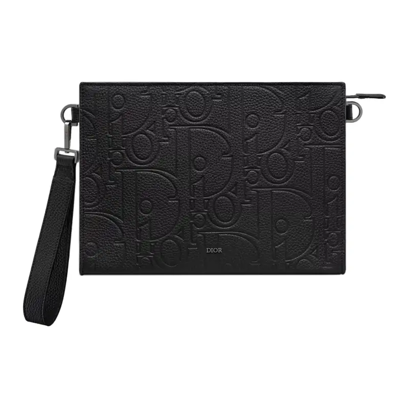 DIOR Leather Clutch Men's Black