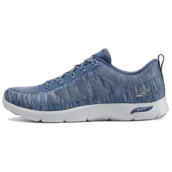 Skechers Cushioned Anti Slip And Wear Resistant Lightweight Low Top Casual Running Shoes Women's Dark Gray Blue