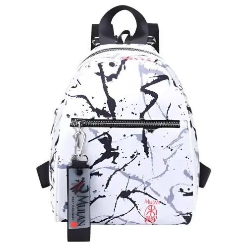 Anta Mulan, Collaboration 150D Faux Memory Fabric Casual Backpack Regular Unisex White