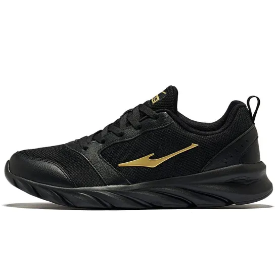 Erke Running Shoes Men Low-Top Jet Black King Gold