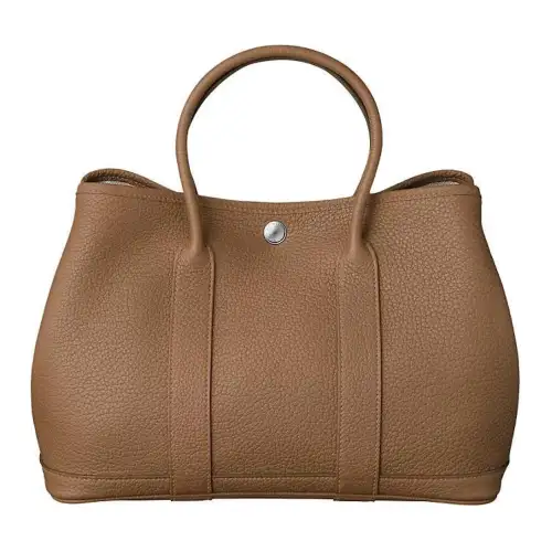 HERMES Garden Party Negonda Calfskin Handbag 30 Women's 3G Alezan Chestnut
