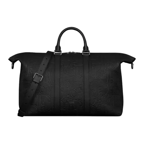 DIOR Gravity Print Effect Grain Cow Leather Travel Bag Men's