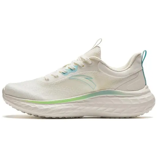 ANTA Running Shoes Women's Low-Top Ivory White/Mint Blue