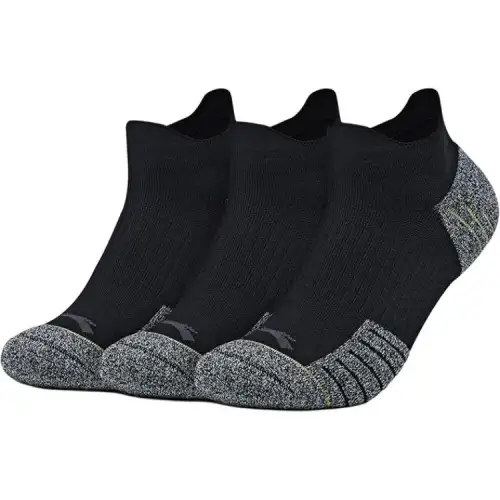 Anta Anta running series color-blocked fitness anti-odor sweat-absorbent sports short-tube basketball socks for men and women, 3 pairs, basic black