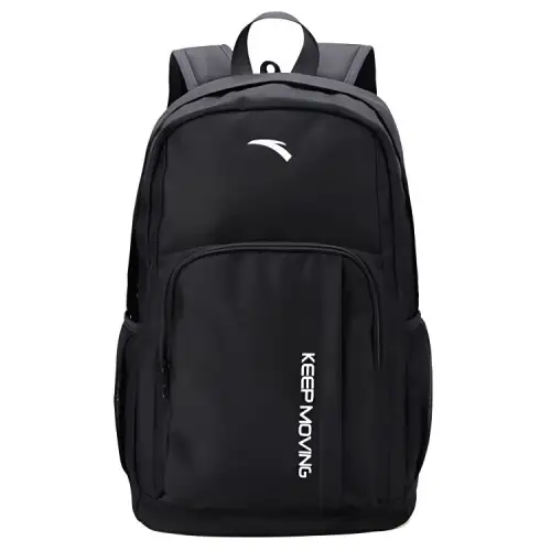 Anta Nylon PU Backpack Unisex Black